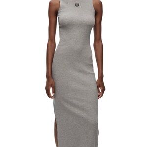 Loewe style ribbed knit jersey dress size small